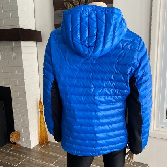 HBC Women's Sport Down Filled Puffer Blue Jacket SZ L - Picture 3 of 14